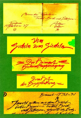 Texte von Gusto Grser: Meinen 3 Tchterlein Trudel (Gertrud), Heidi und Lottchen (Waltraud)